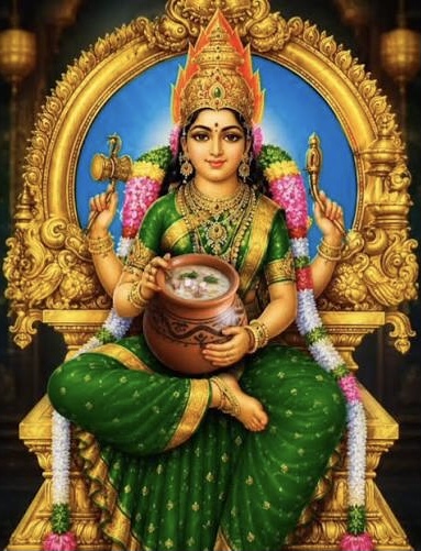 Worshipping the goddess by pouring porridge..!!