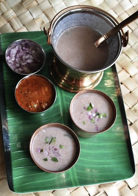 Worshipping the goddess by pouring porridge..!!